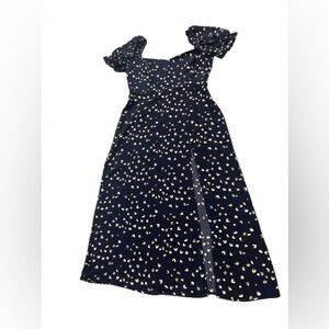 PARK & FIFTH Navy blue pattern dress